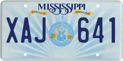 MS license plate XAJ641