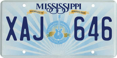 MS license plate XAJ646