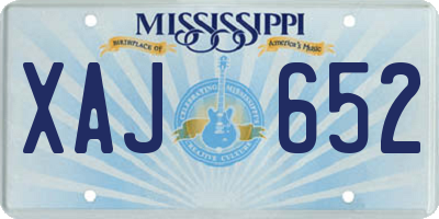 MS license plate XAJ652