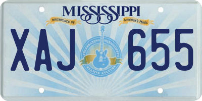MS license plate XAJ655