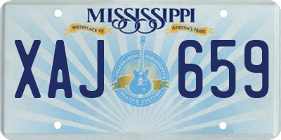 MS license plate XAJ659