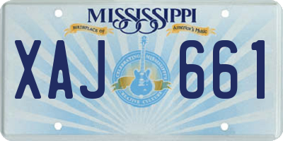 MS license plate XAJ661