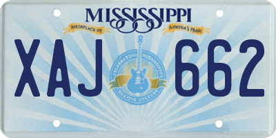 MS license plate XAJ662