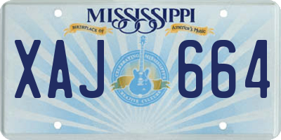 MS license plate XAJ664