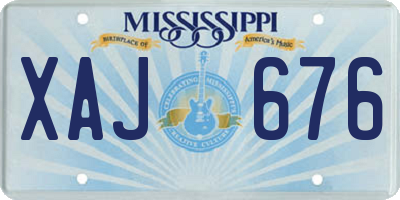 MS license plate XAJ676