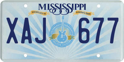 MS license plate XAJ677