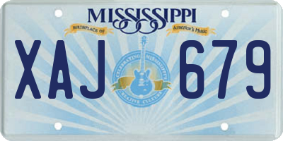 MS license plate XAJ679