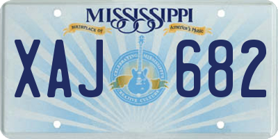 MS license plate XAJ682