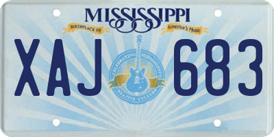 MS license plate XAJ683