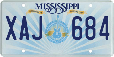MS license plate XAJ684