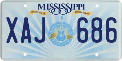 MS license plate XAJ686