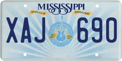 MS license plate XAJ690