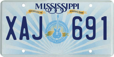 MS license plate XAJ691