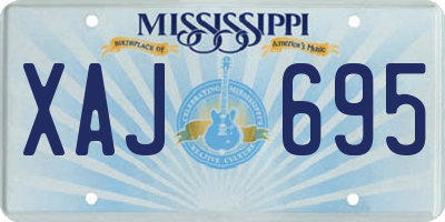 MS license plate XAJ695