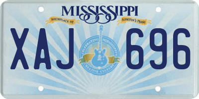 MS license plate XAJ696