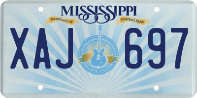 MS license plate XAJ697