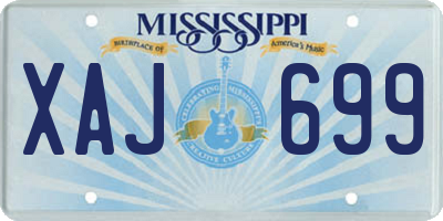 MS license plate XAJ699