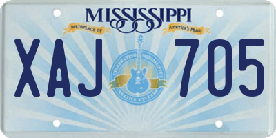 MS license plate XAJ705