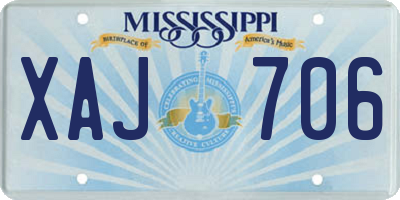 MS license plate XAJ706