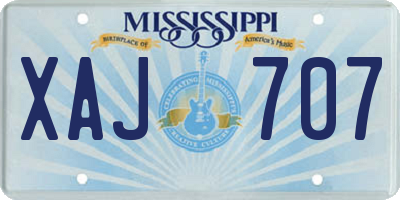 MS license plate XAJ707