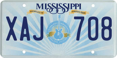 MS license plate XAJ708