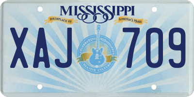 MS license plate XAJ709