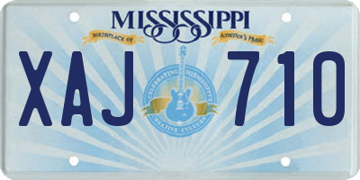 MS license plate XAJ710