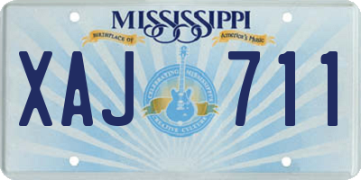 MS license plate XAJ711