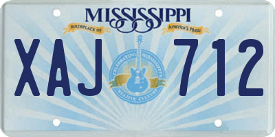 MS license plate XAJ712