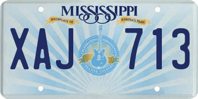 MS license plate XAJ713