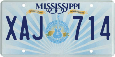 MS license plate XAJ714