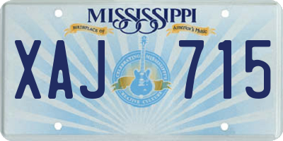 MS license plate XAJ715