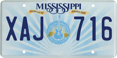 MS license plate XAJ716