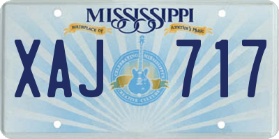 MS license plate XAJ717