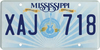MS license plate XAJ718