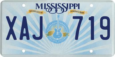 MS license plate XAJ719