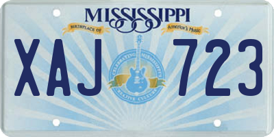 MS license plate XAJ723