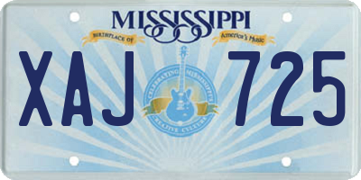 MS license plate XAJ725