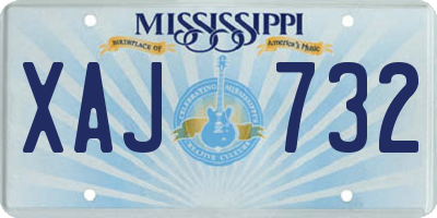 MS license plate XAJ732