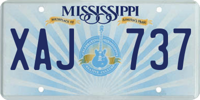 MS license plate XAJ737
