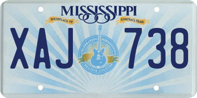 MS license plate XAJ738