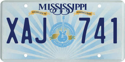 MS license plate XAJ741