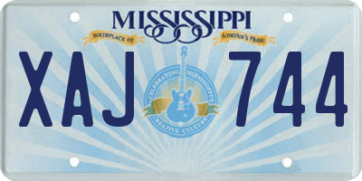 MS license plate XAJ744