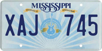 MS license plate XAJ745