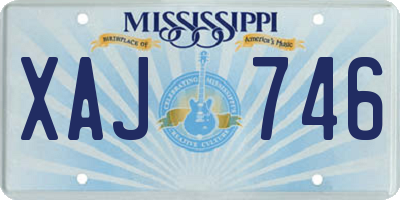 MS license plate XAJ746