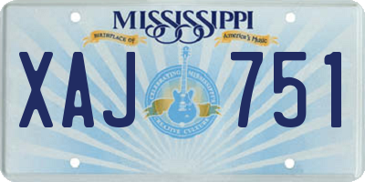 MS license plate XAJ751