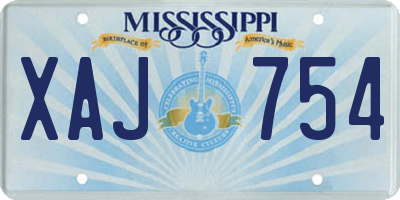 MS license plate XAJ754