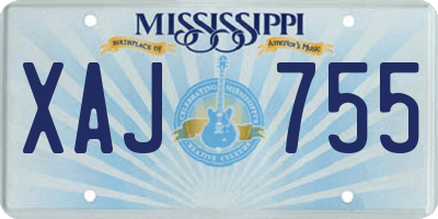 MS license plate XAJ755