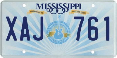 MS license plate XAJ761