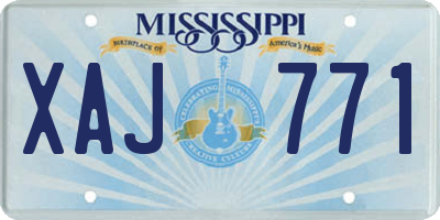 MS license plate XAJ771